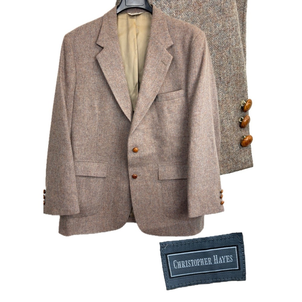 Christopher Hayes‎ Sport Coat Men's Size 44R Wool Blazer Jacket Vintage Made USA